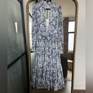 Floral Blue and White Women's Dress